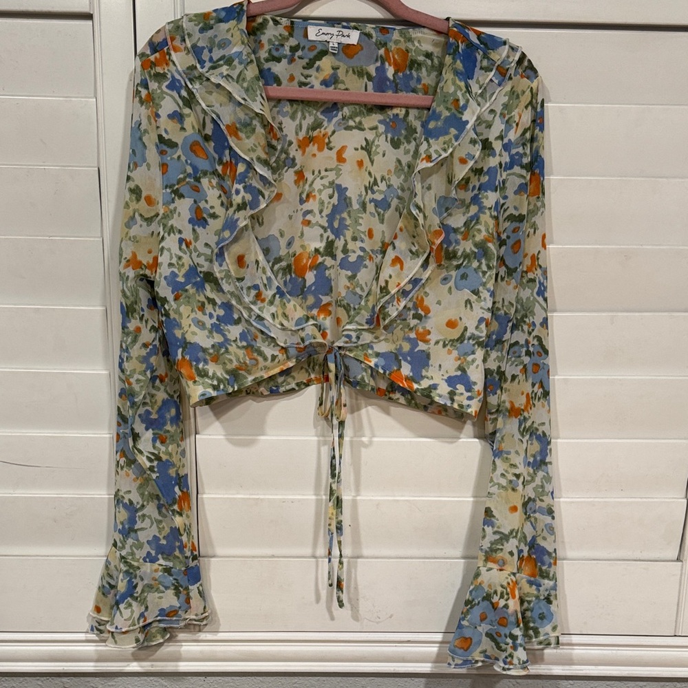 Emory Park Floral Sheer Blouse